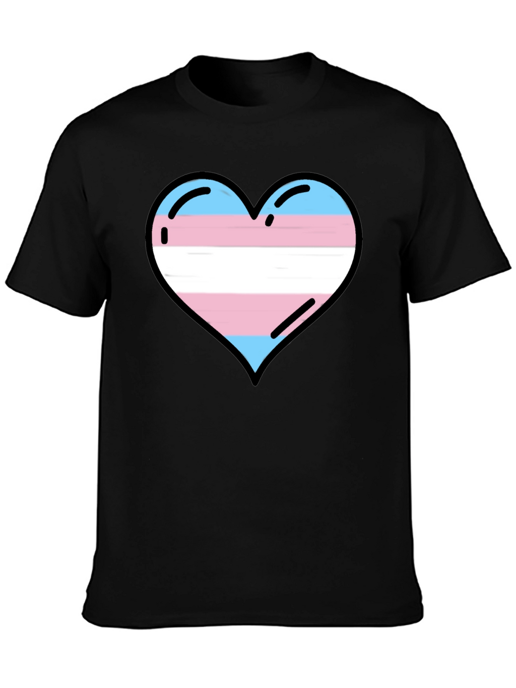 Transgender Pride Heart T-Shirt - Black