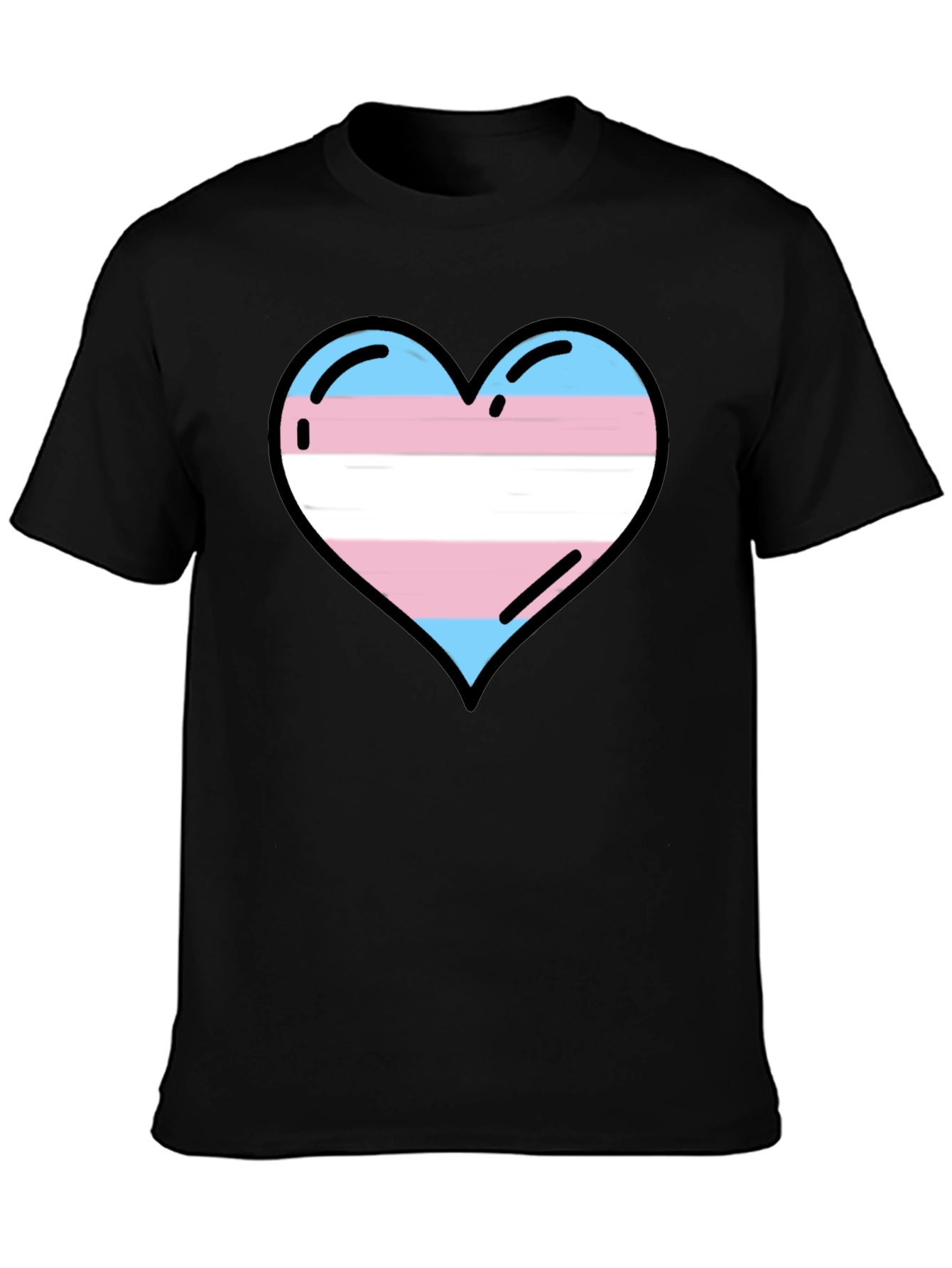 Transgender Pride Heart T-Shirt - Black