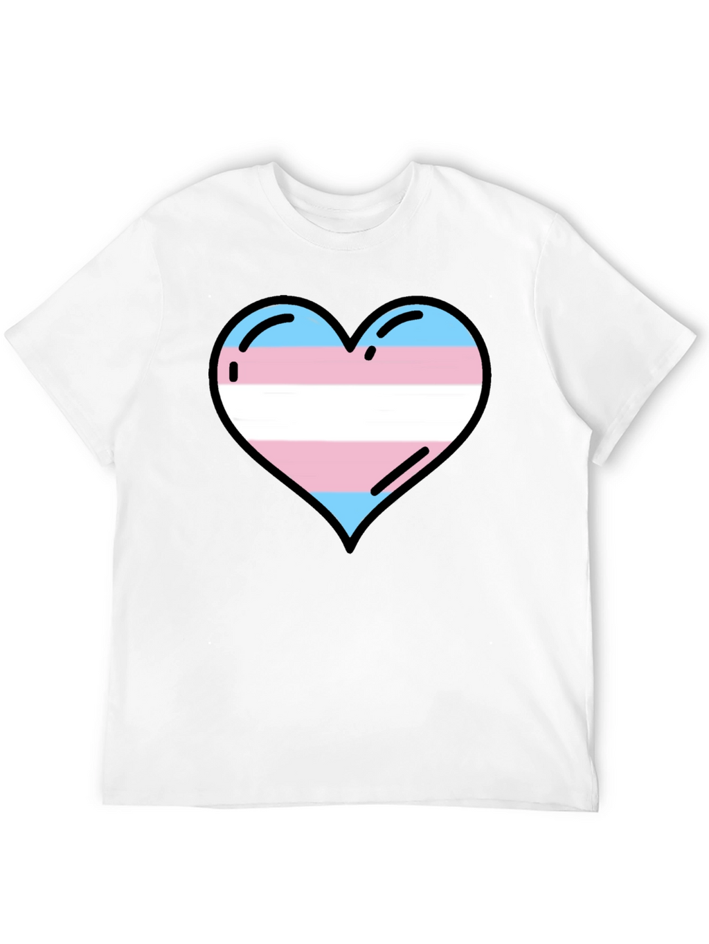 Transgender Pride Heart T-Shirt - Black