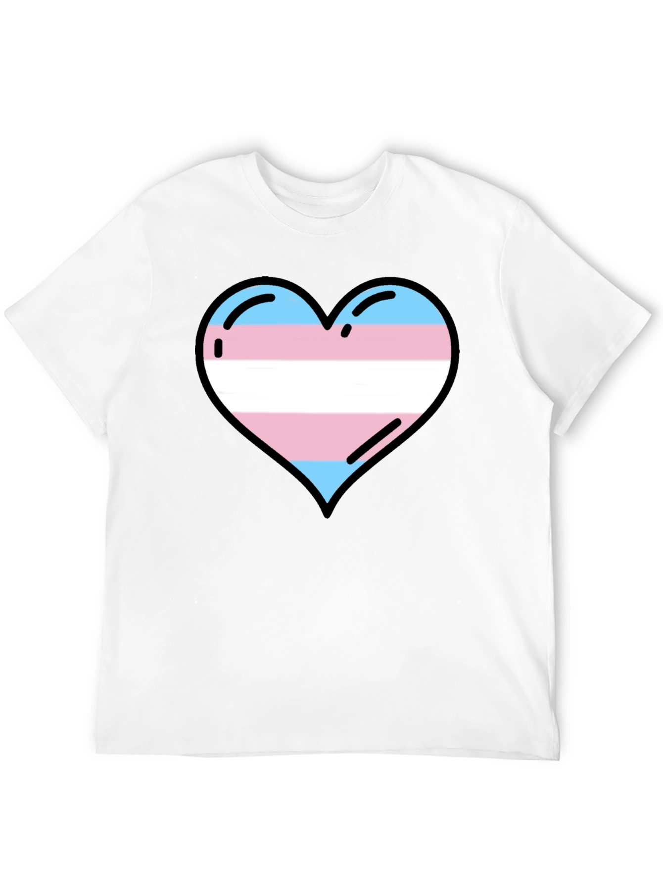 Transgender Pride Heart T-Shirt - Black