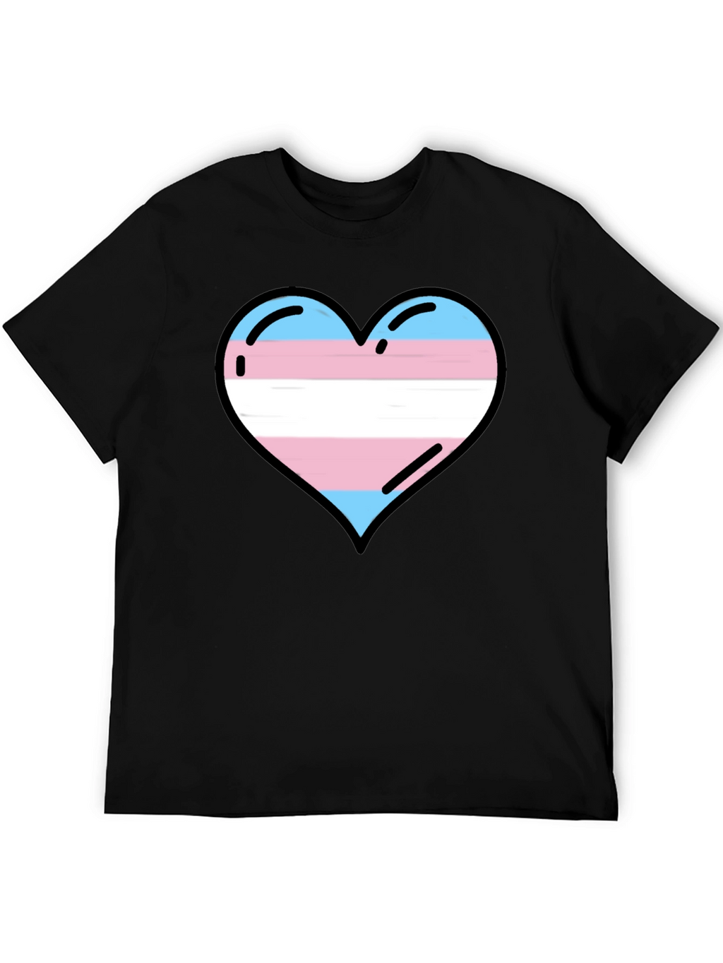 Transgender Pride Heart T-Shirt - Black