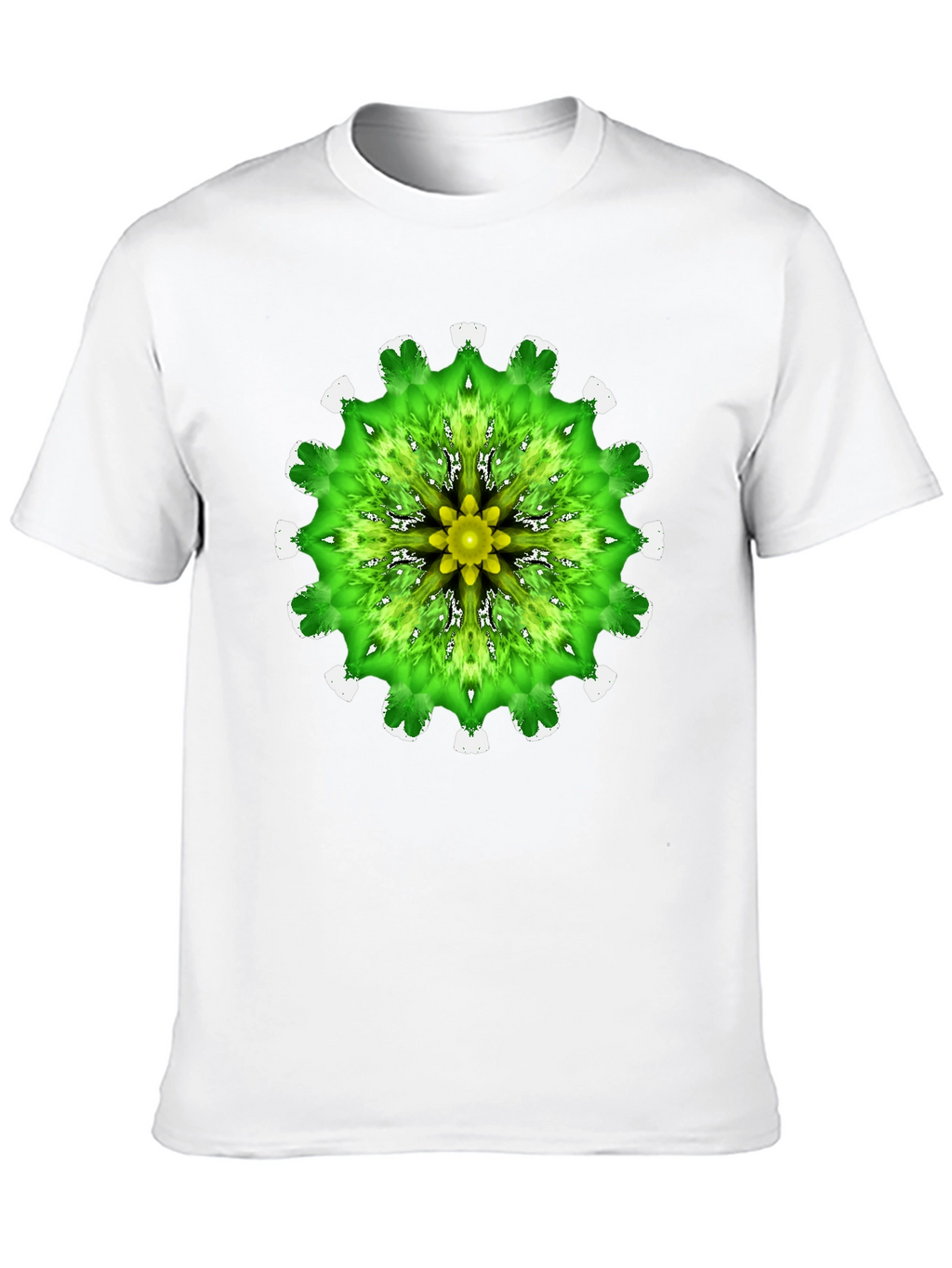 Green Mandala Graphic Black T-Shirt