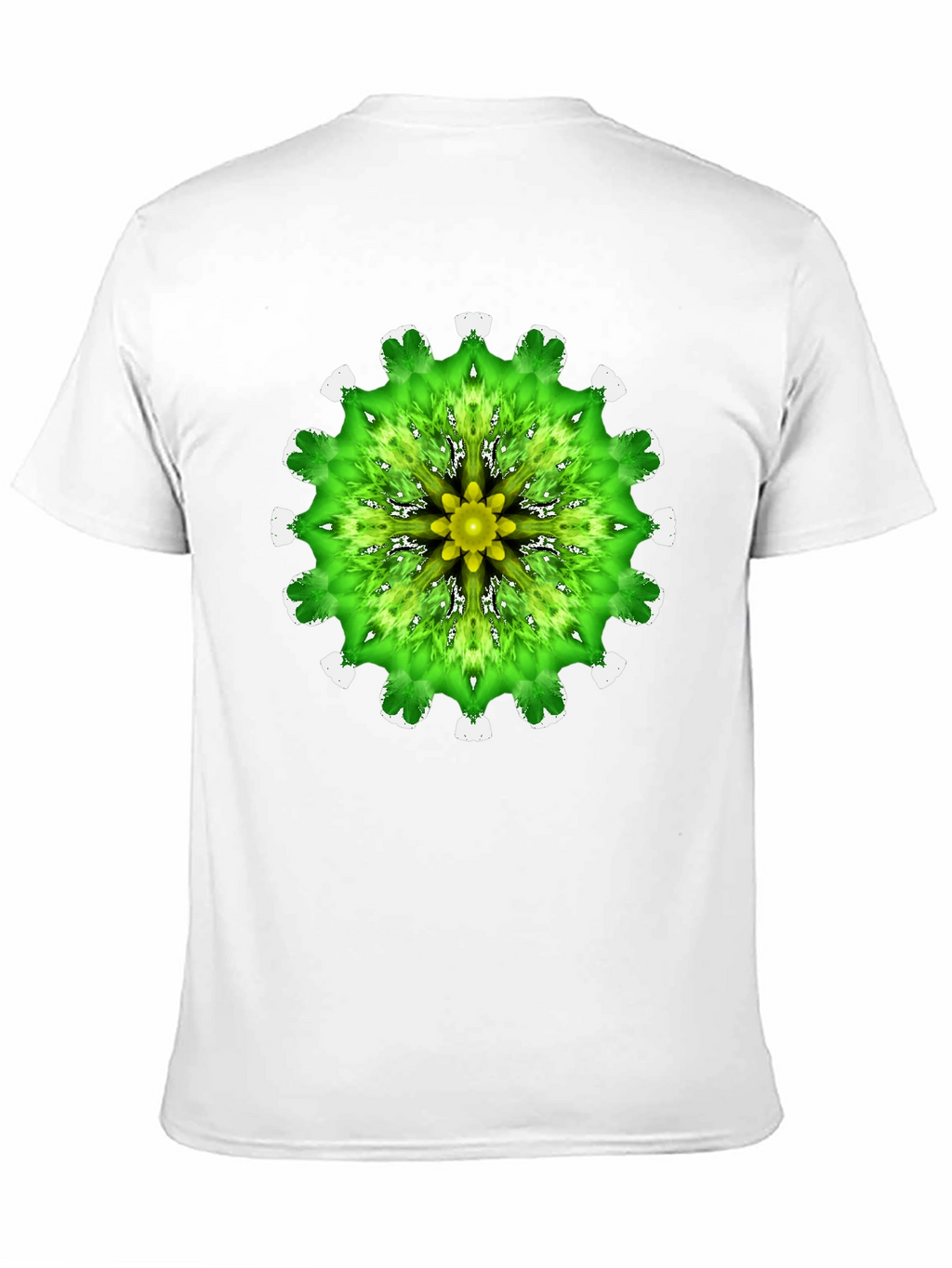 Green Mandala Graphic Black T-Shirt