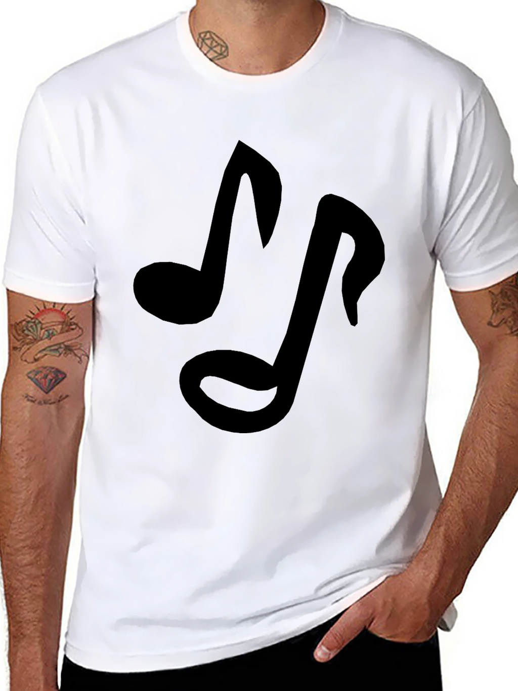 Musical Note Black T-Shirt