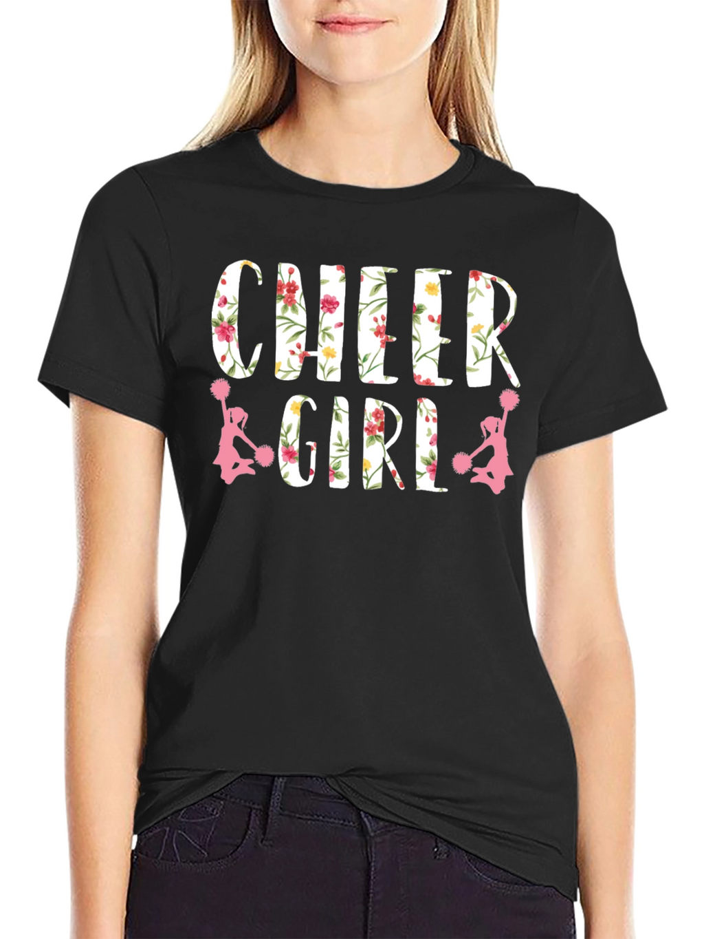 Cheer Girl Floral Print T-Shirt