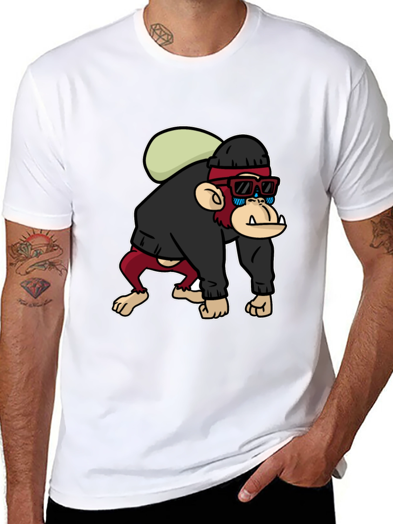 Cool Monkey Graphic T-Shirt - Black