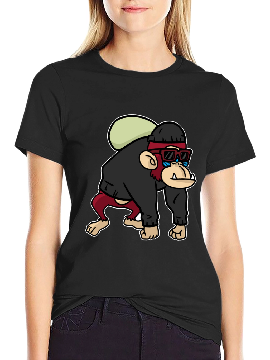 Cool Monkey Graphic T-Shirt - Black