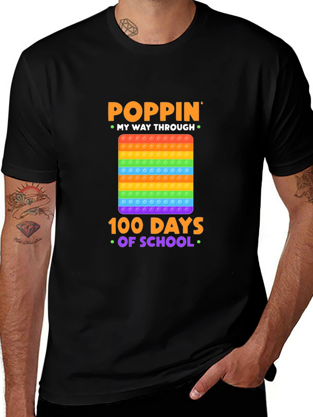 Poppin My Way Through 100 Days of School T-Shirt
