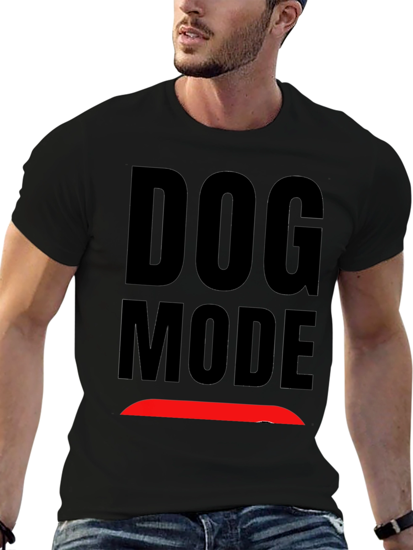 Dog Mode Graphic Black T-Shirt