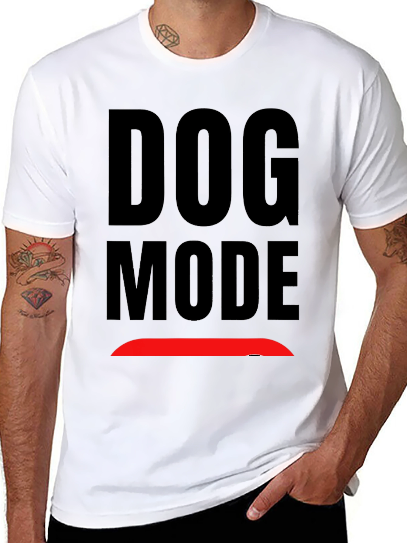 Dog Mode Graphic Black T-Shirt