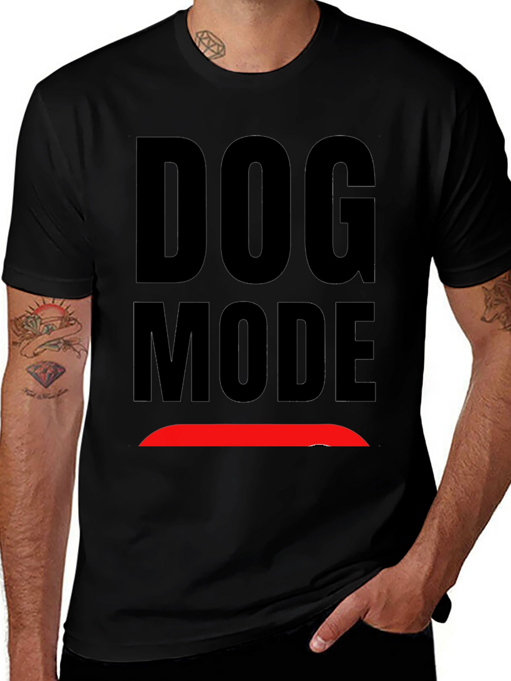 Dog Mode Graphic Black T-Shirt