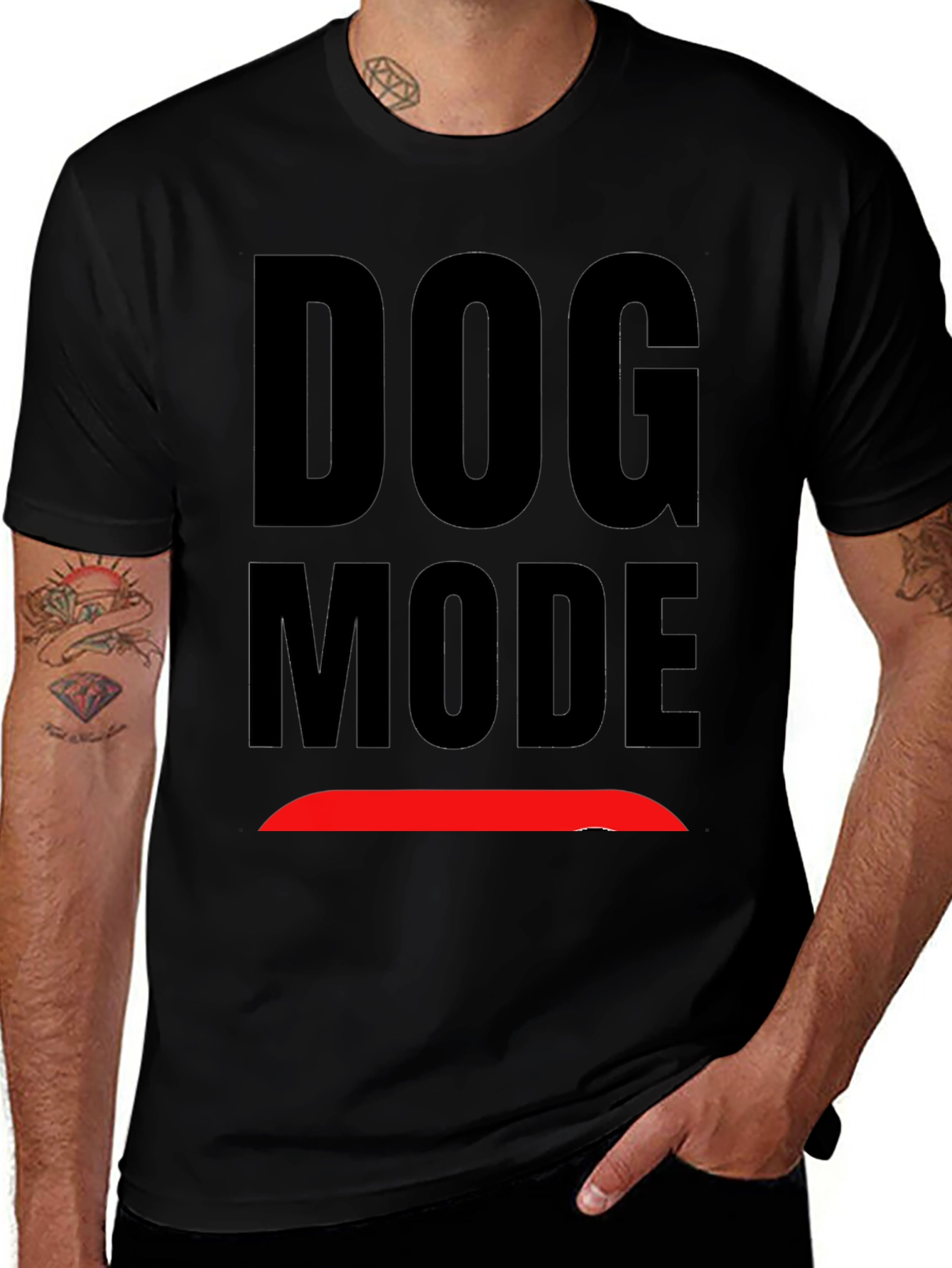 Dog Mode Graphic Black T-Shirt