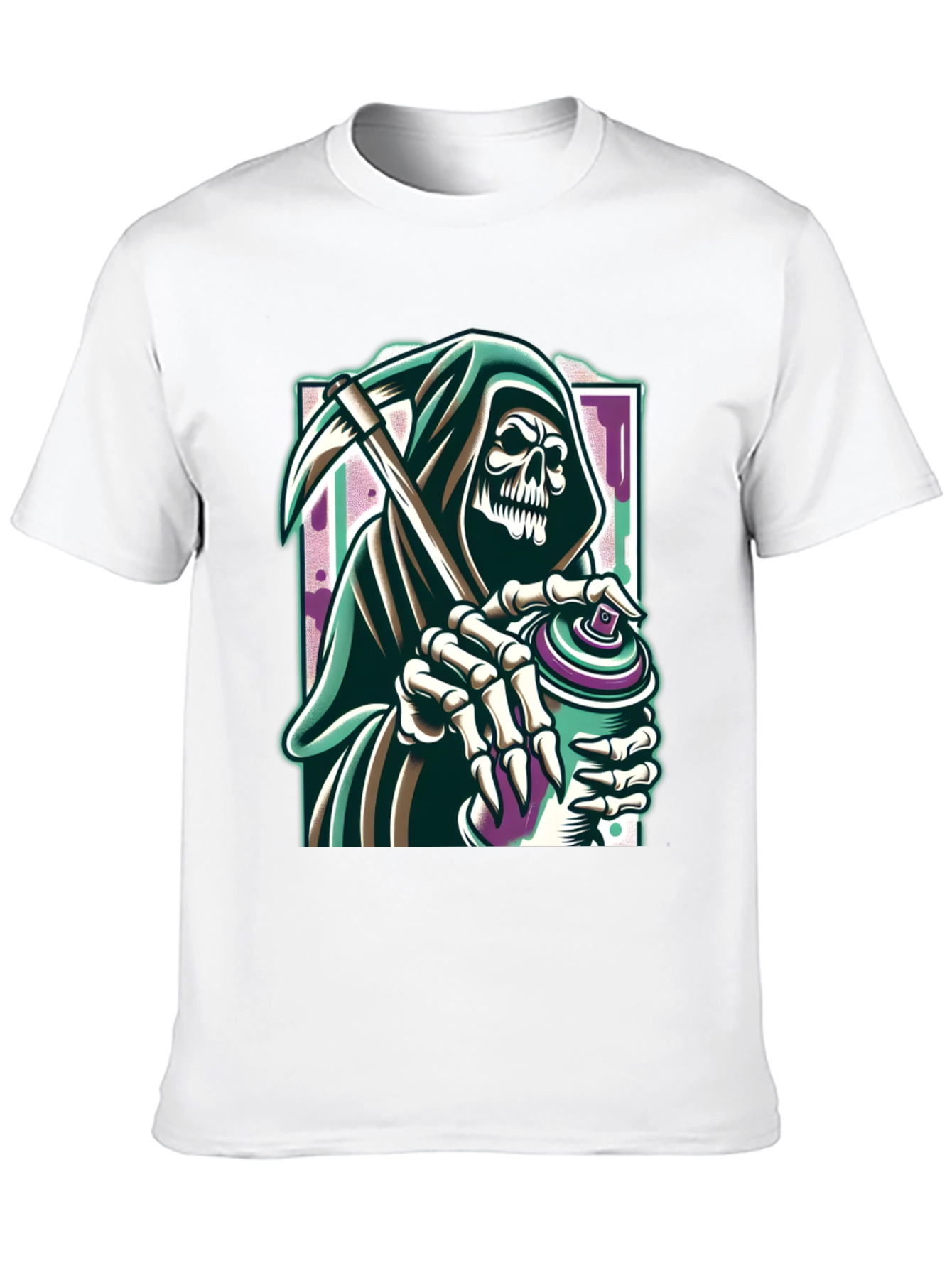 Grim Reaper Graffiti Artist Graphic Tee - Black