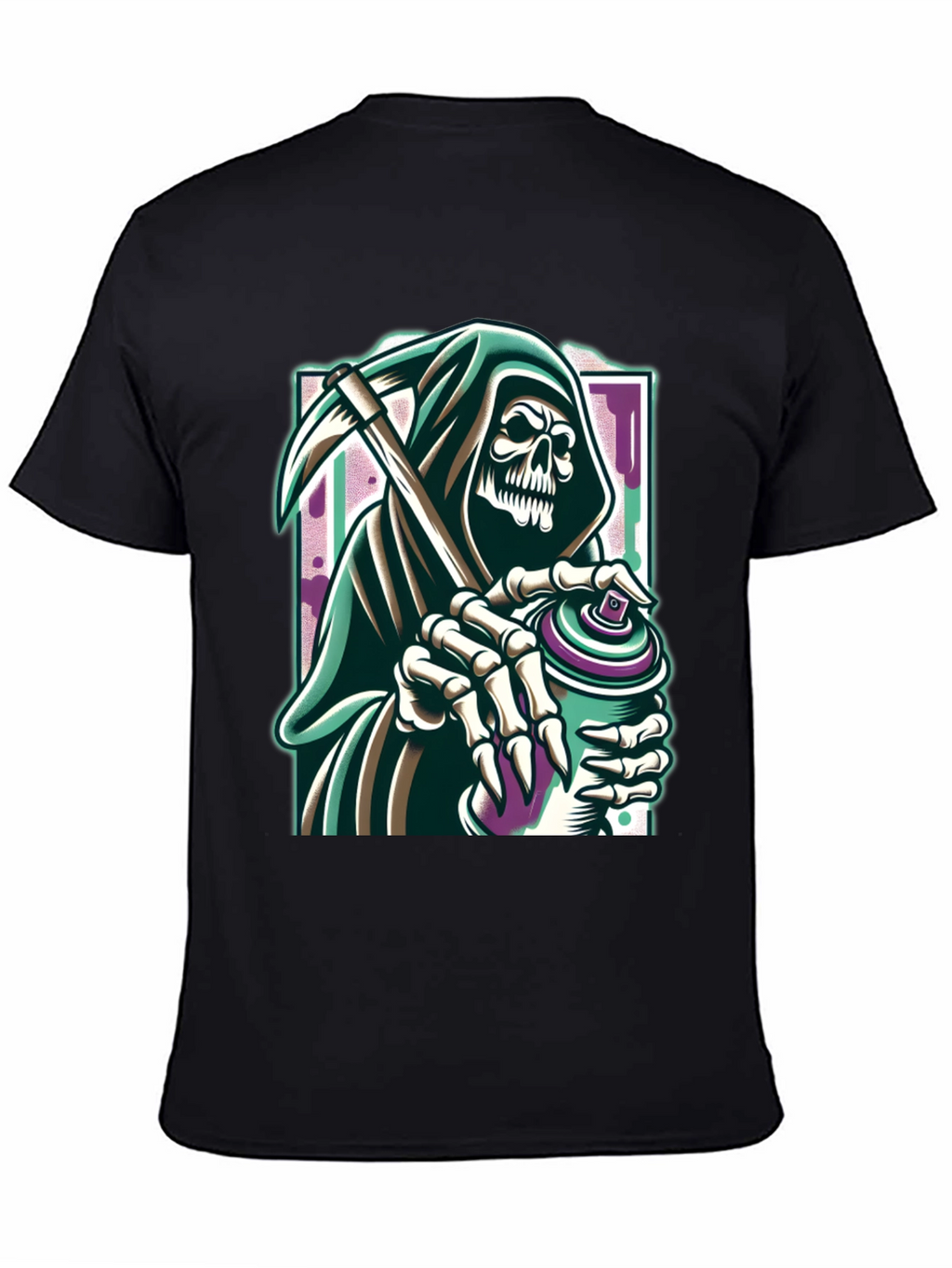 Grim Reaper Graffiti Artist Graphic Tee - Black