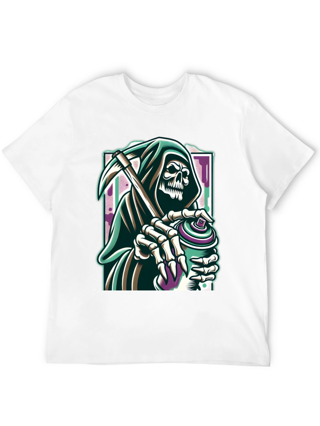 Grim Reaper Graffiti Artist Graphic Tee - Black