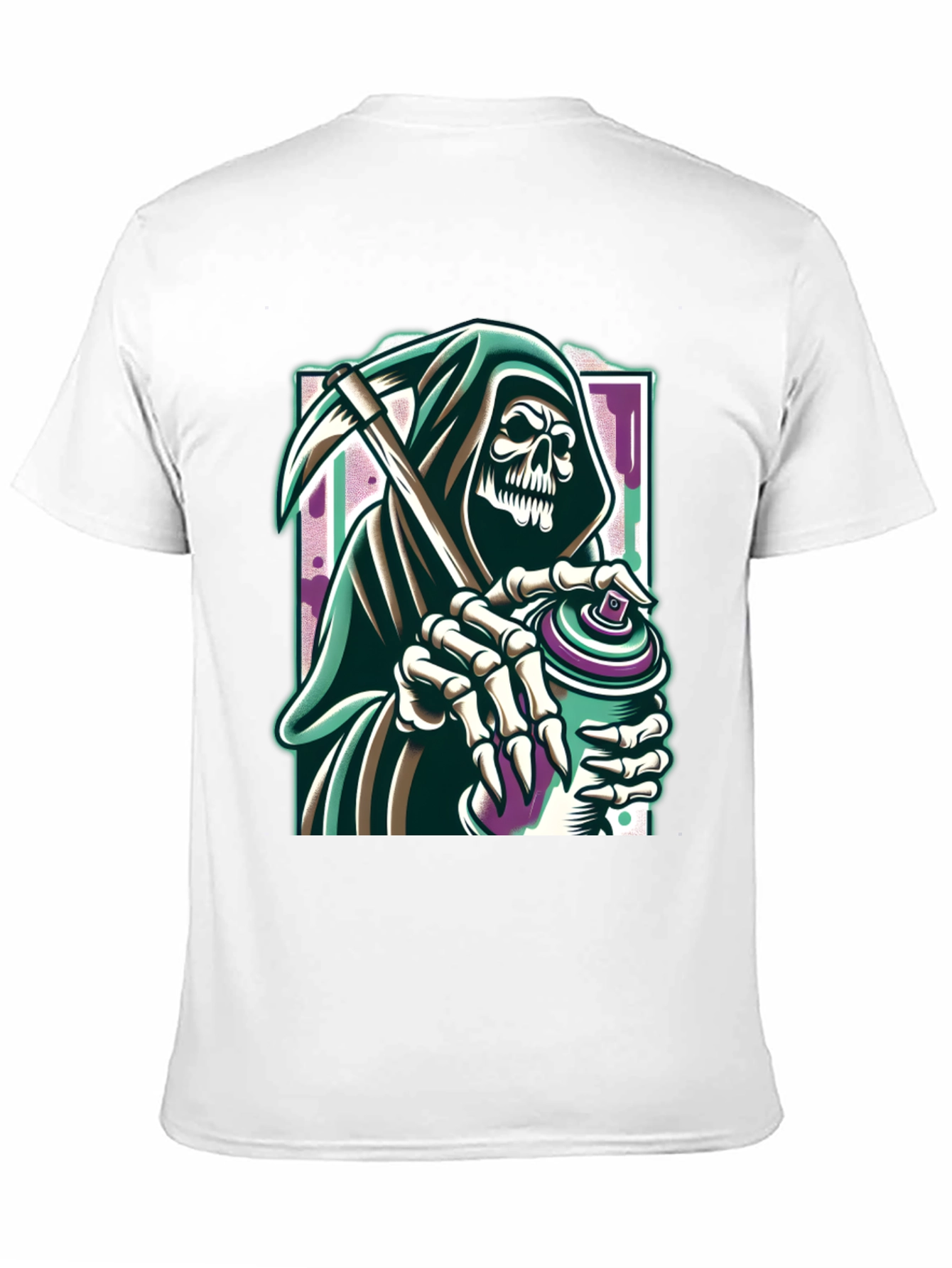 Grim Reaper Graffiti Artist Graphic Tee - Black