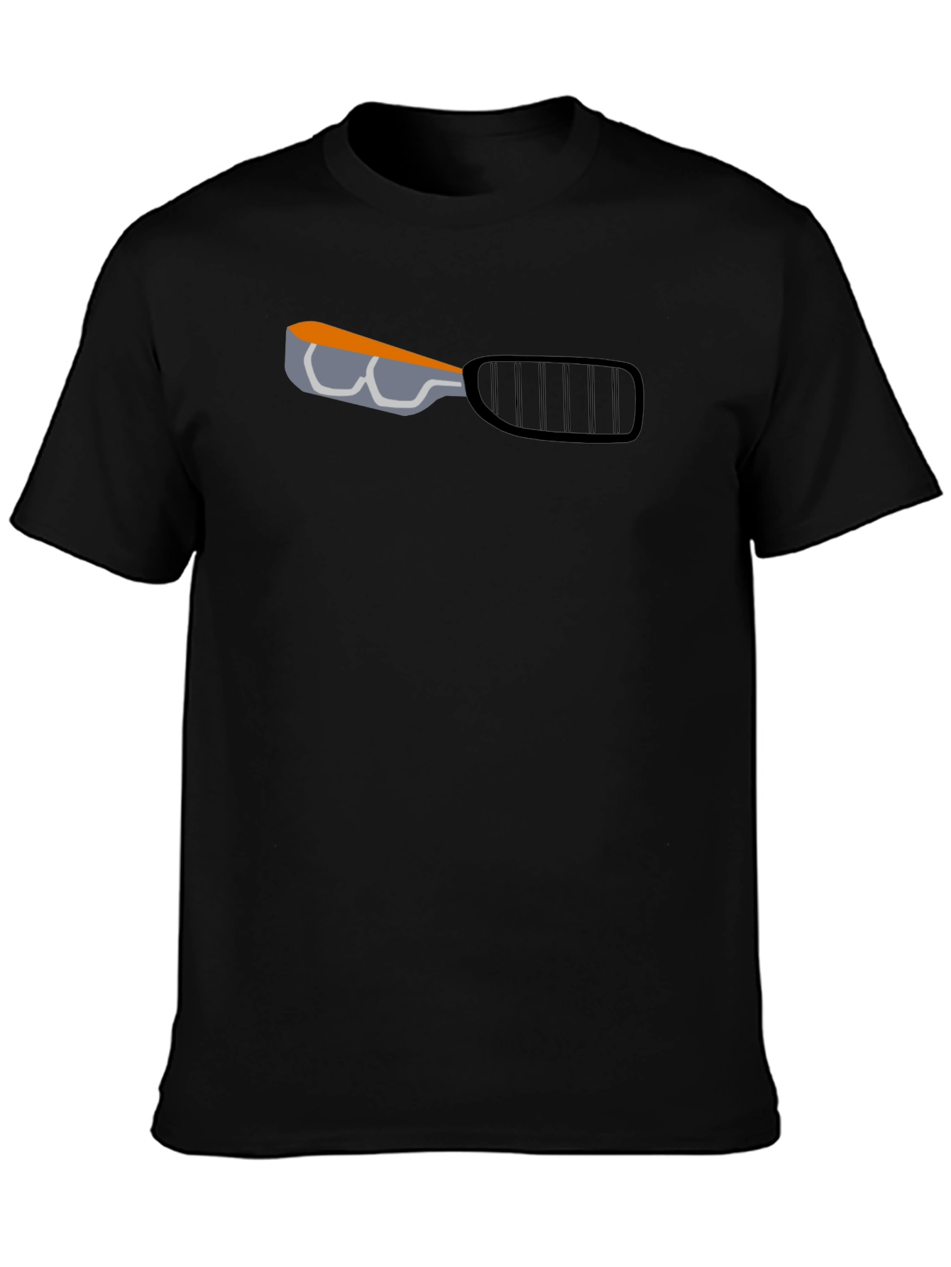 Mens Black T-Shirt with Racket Graphic