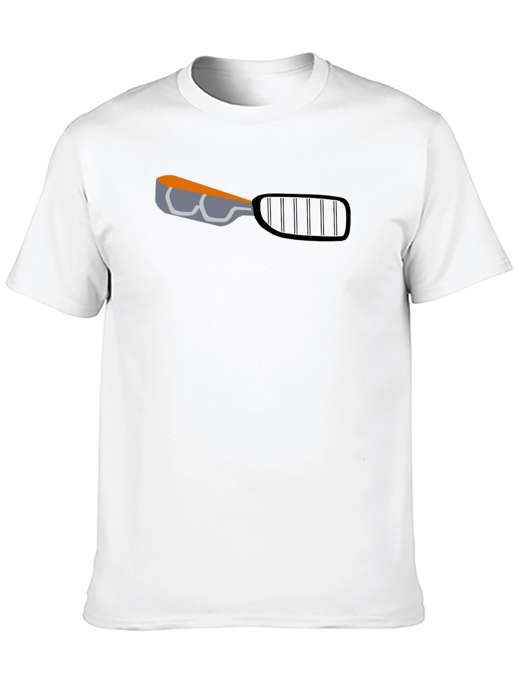 Mens Black T-Shirt with Racket Graphic