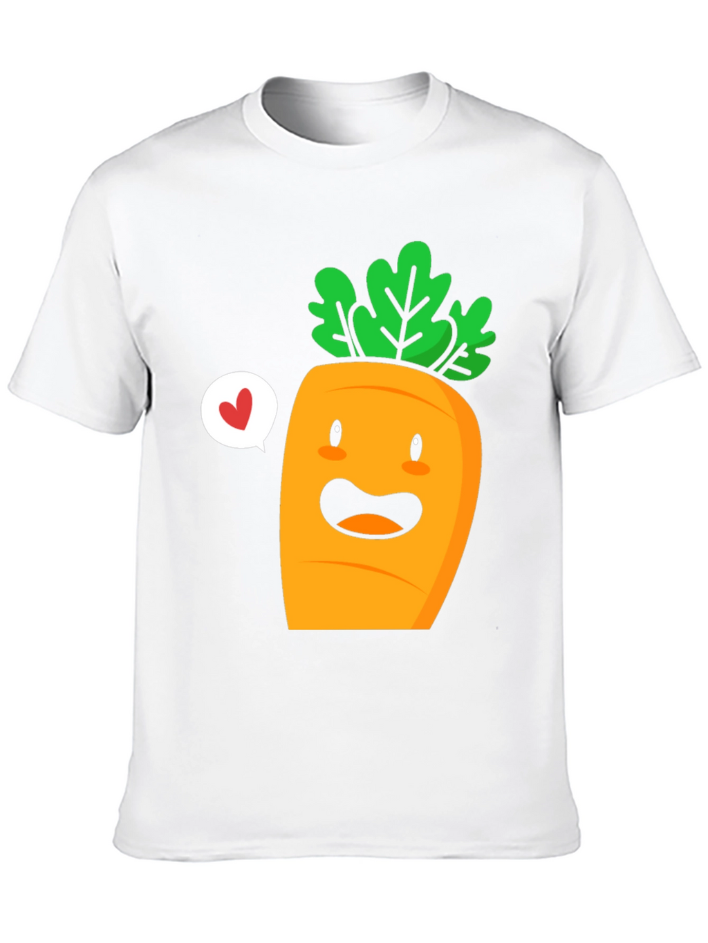 Cute Carrot Cartoon Graphic Tee - Unisex Black T-Shirt