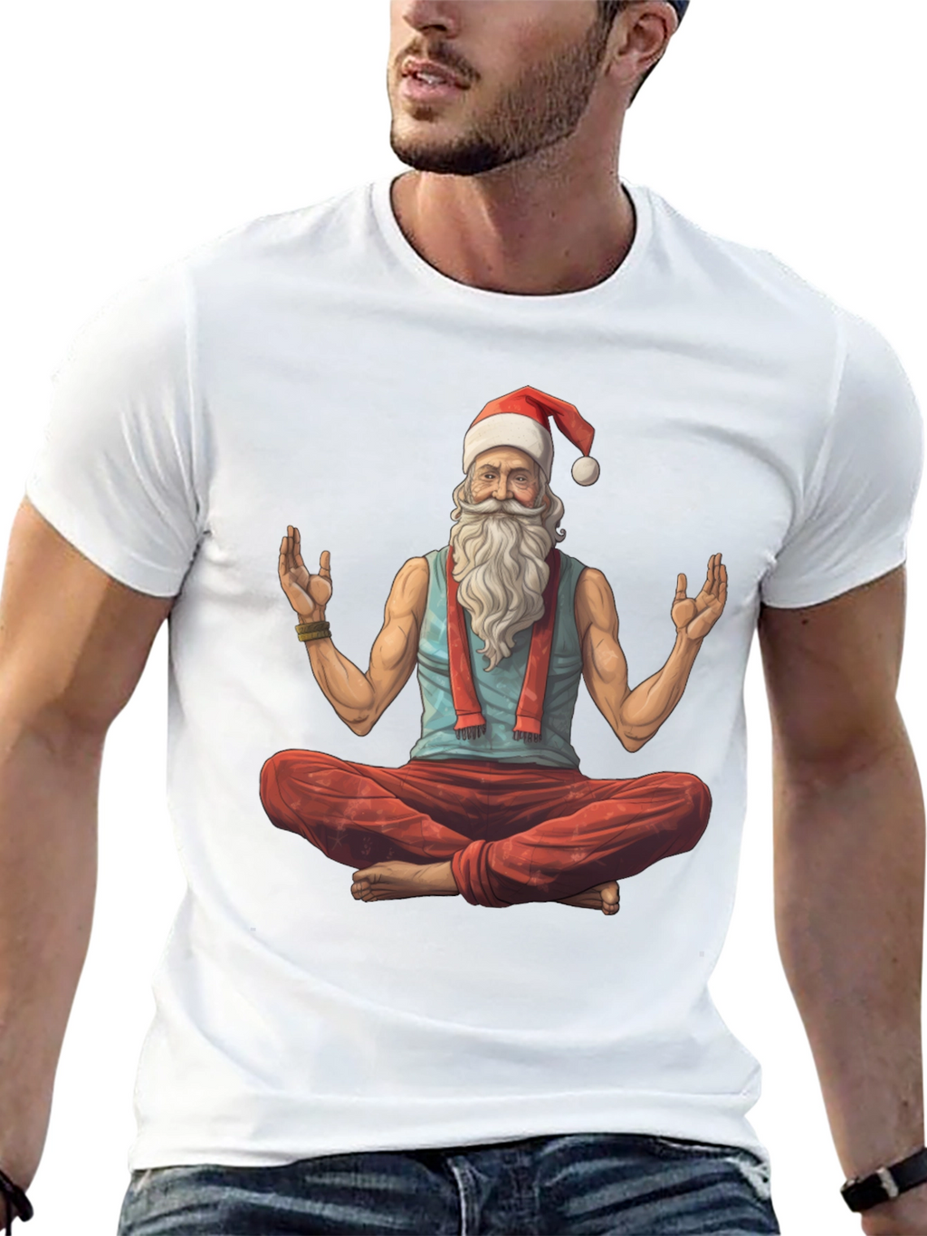 Zen Santa T-Shirt - Holiday Yoga Tee