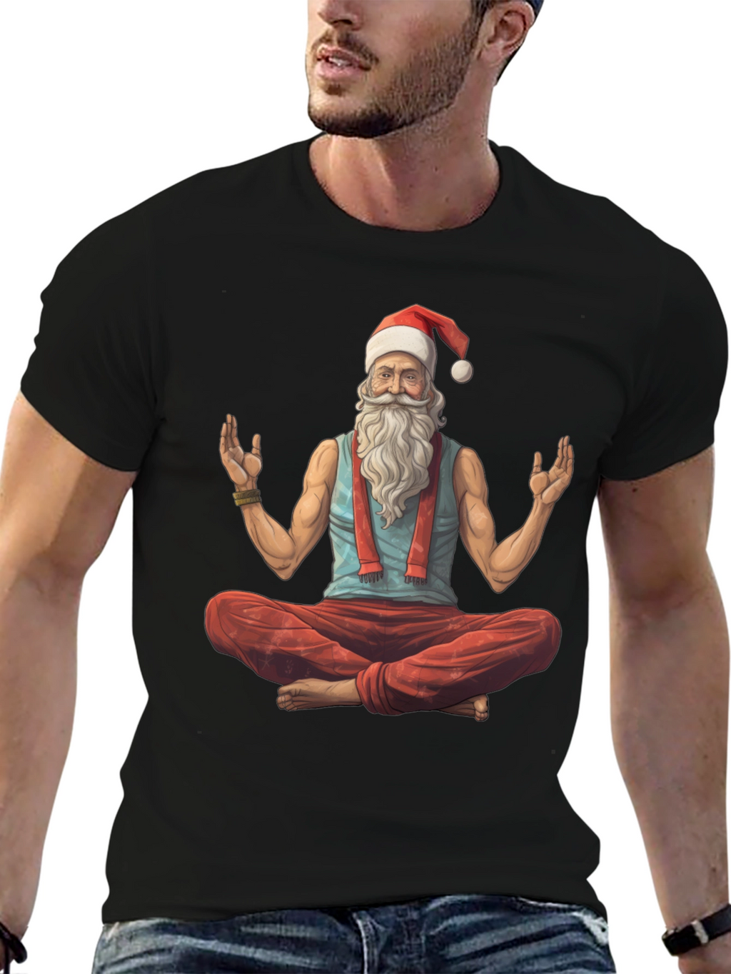 Zen Santa T-Shirt - Holiday Yoga Tee