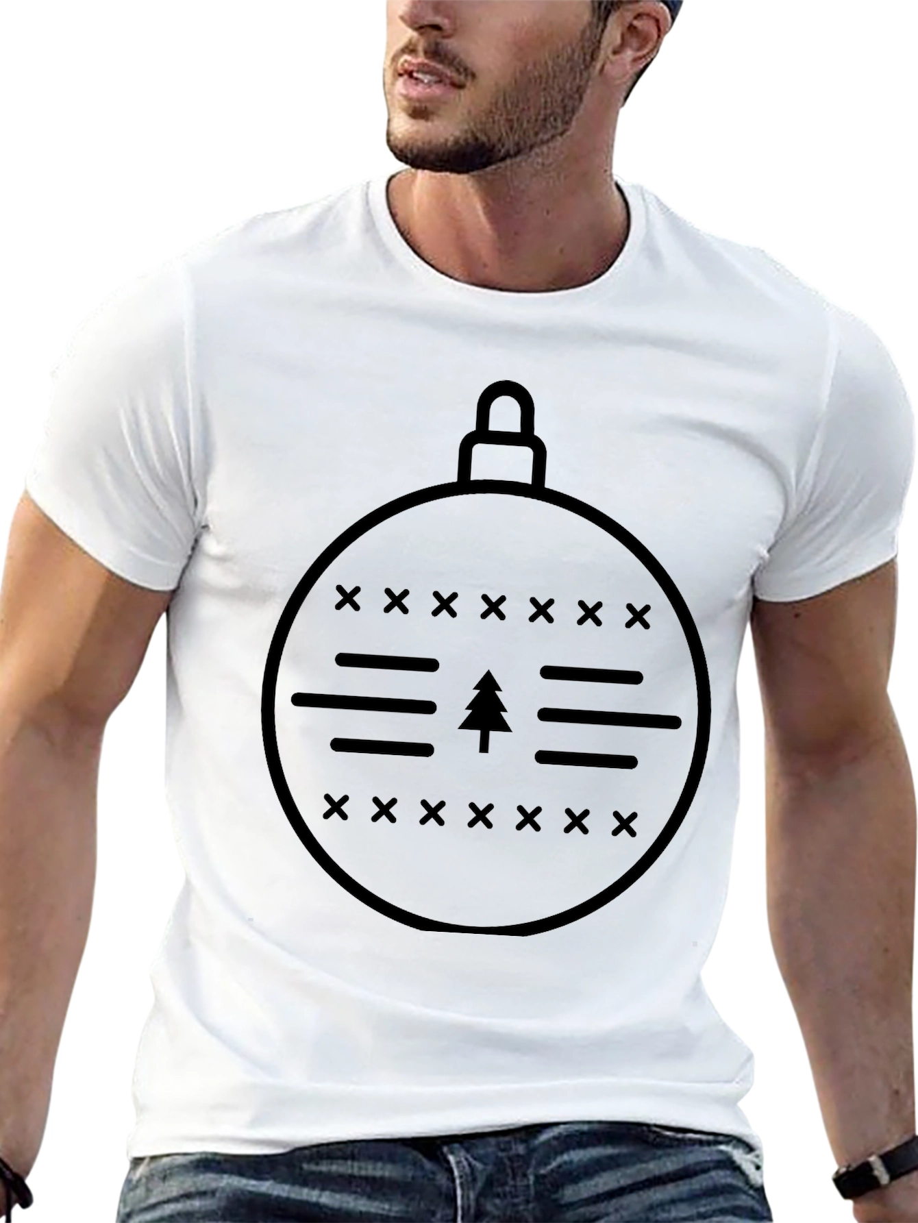 Minimalist Christmas Ornament Graphic T-Shirt