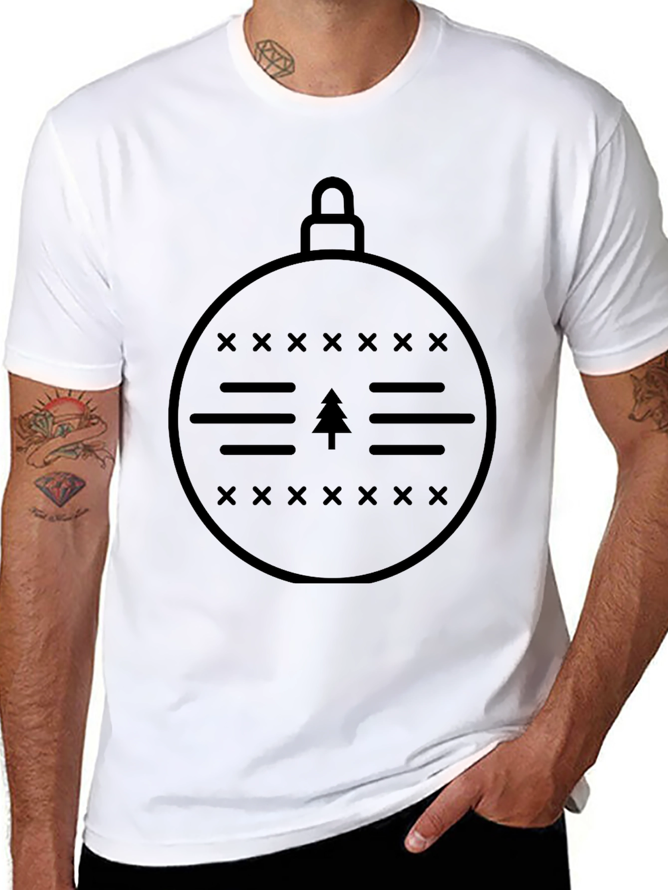 Minimalist Christmas Ornament Graphic T-Shirt