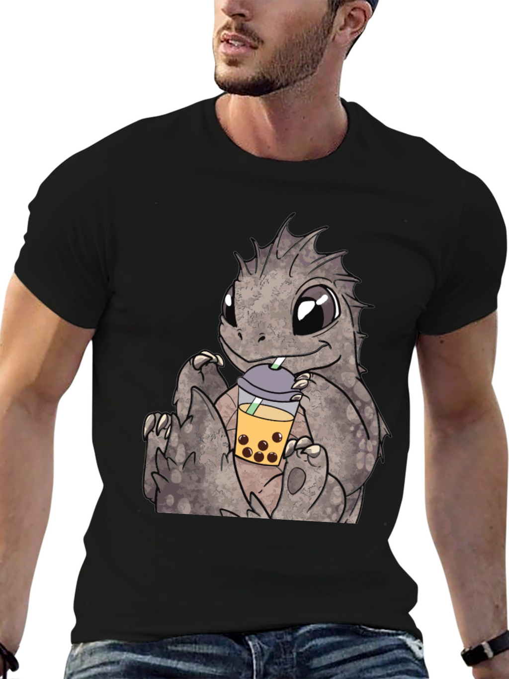 Cute Dinosaur Bubble Tea Graphic Tee