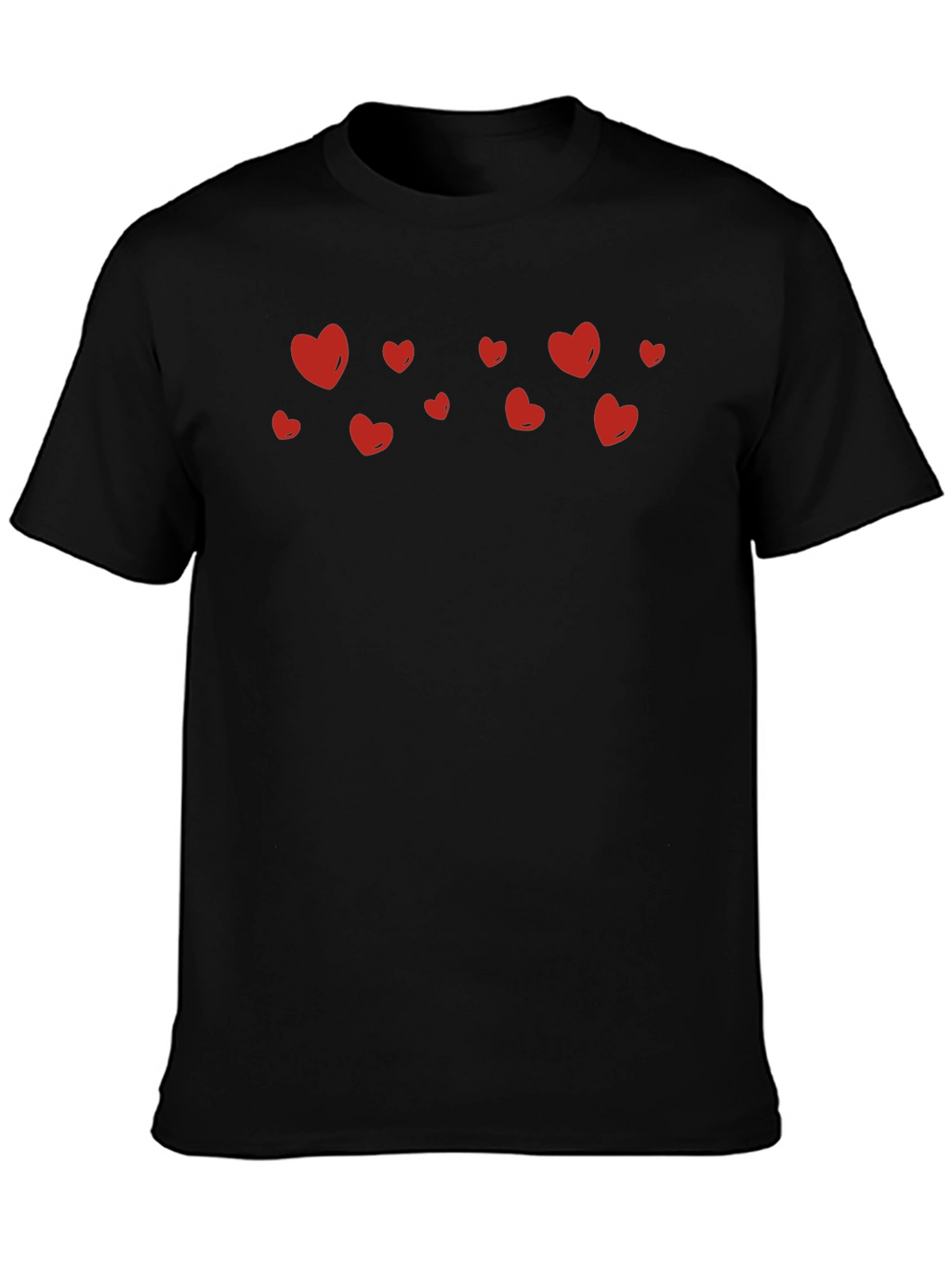 Heart Print Crew Neck T-Shirt