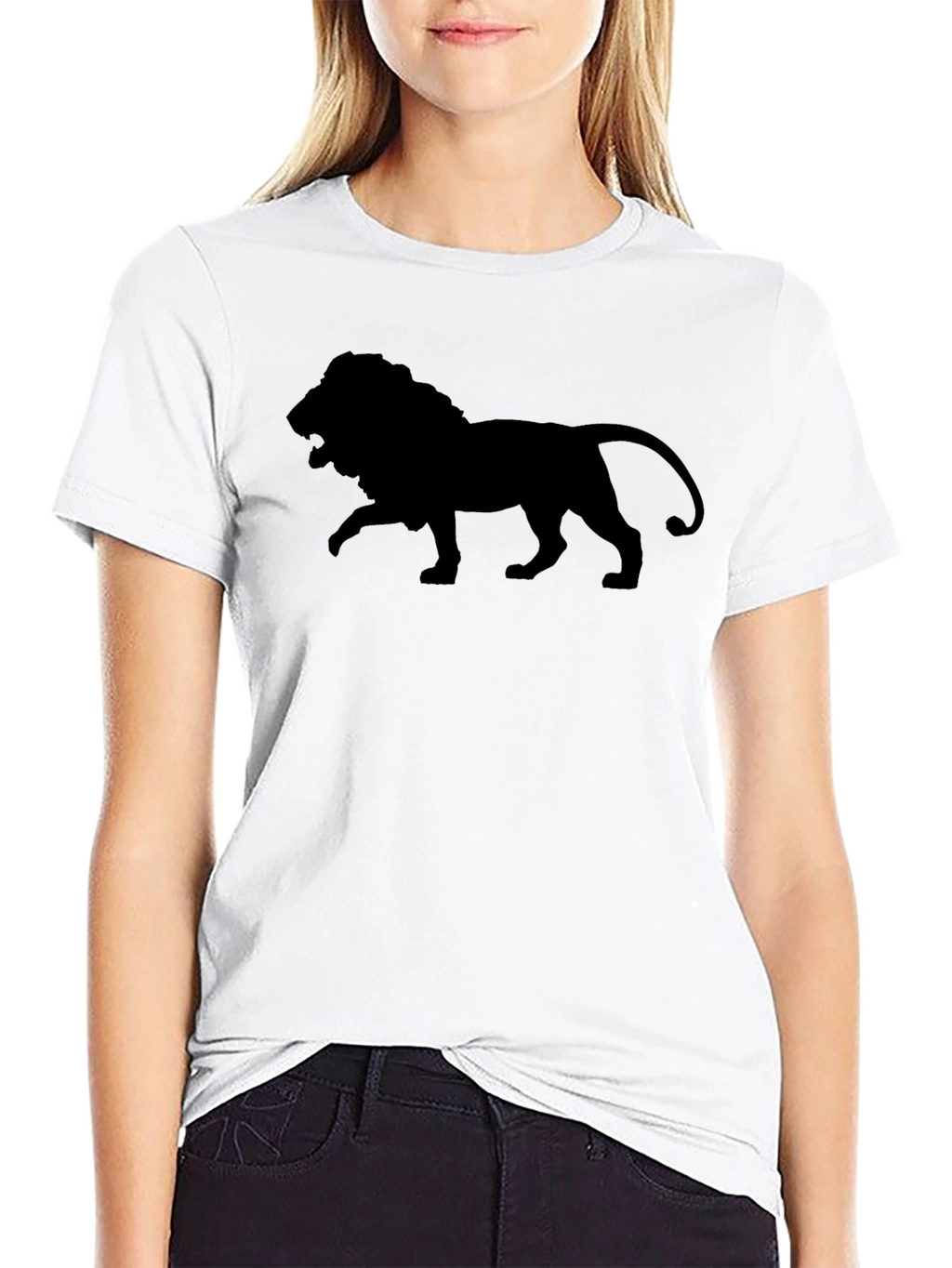 Lion Silhouette Black T-Shirt