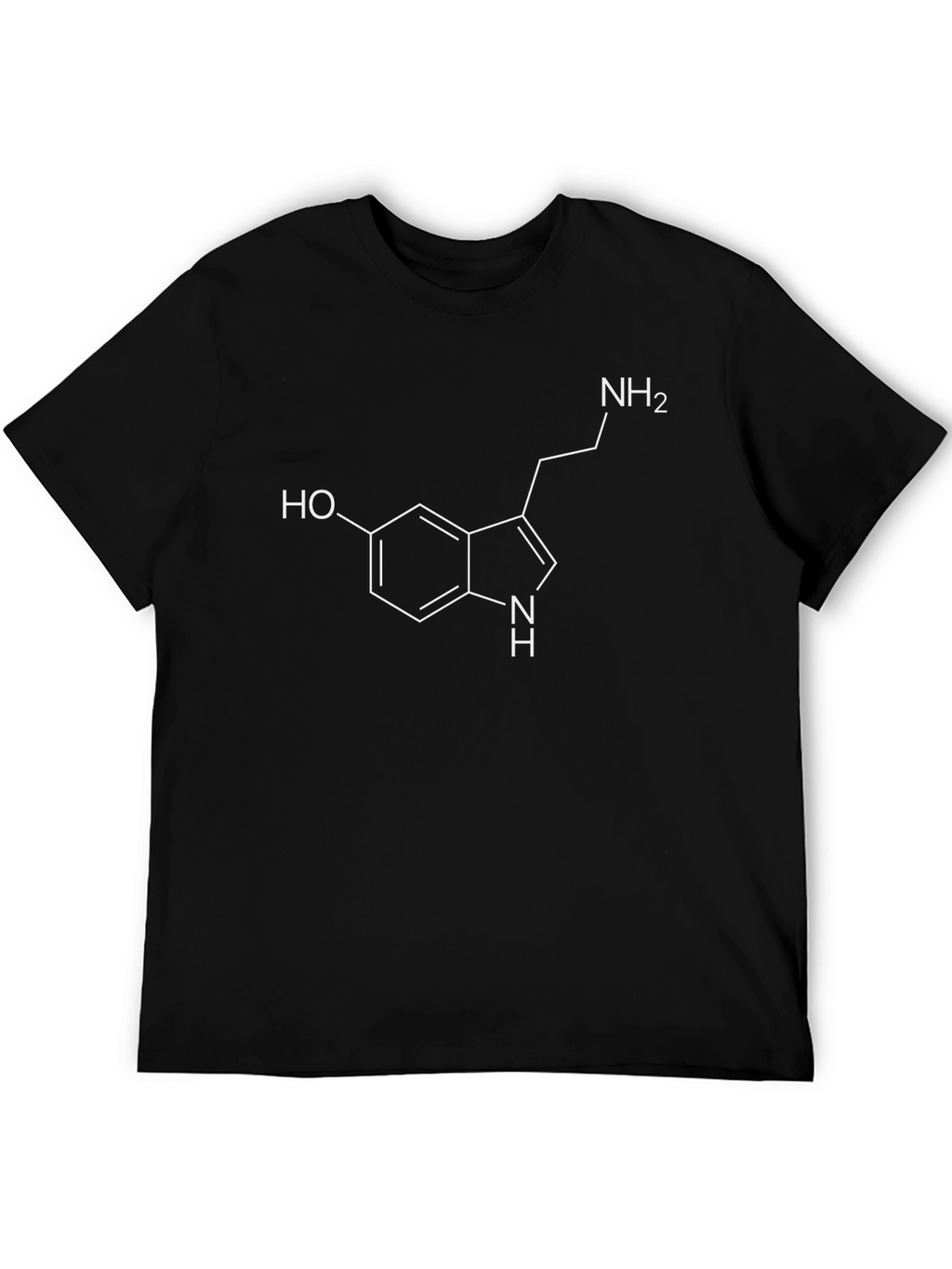 Serotonin Molecule Graphic T-Shirt - Black