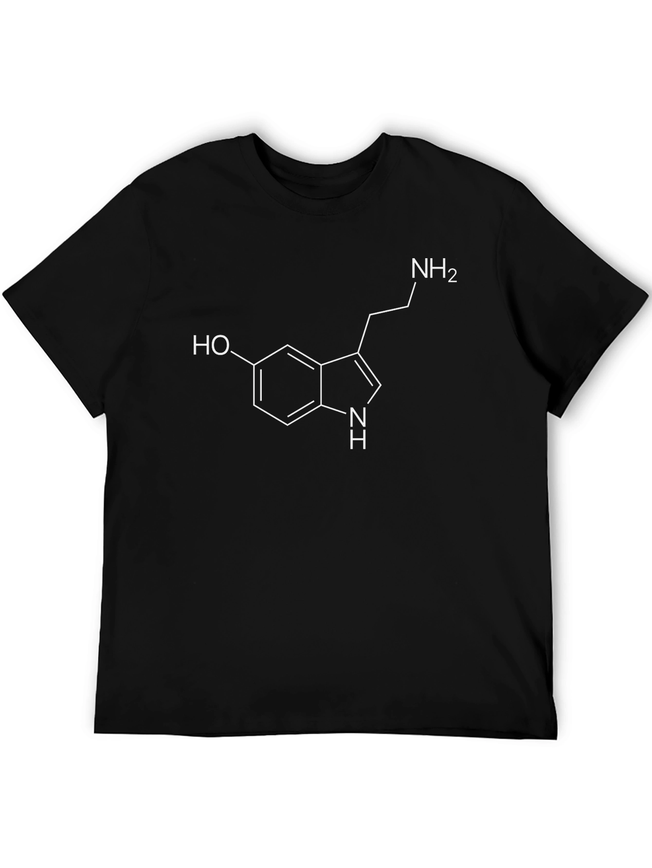 Serotonin Molecule Graphic T-Shirt - Black