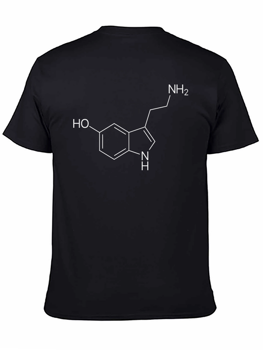 Serotonin Molecule Graphic T-Shirt - Black