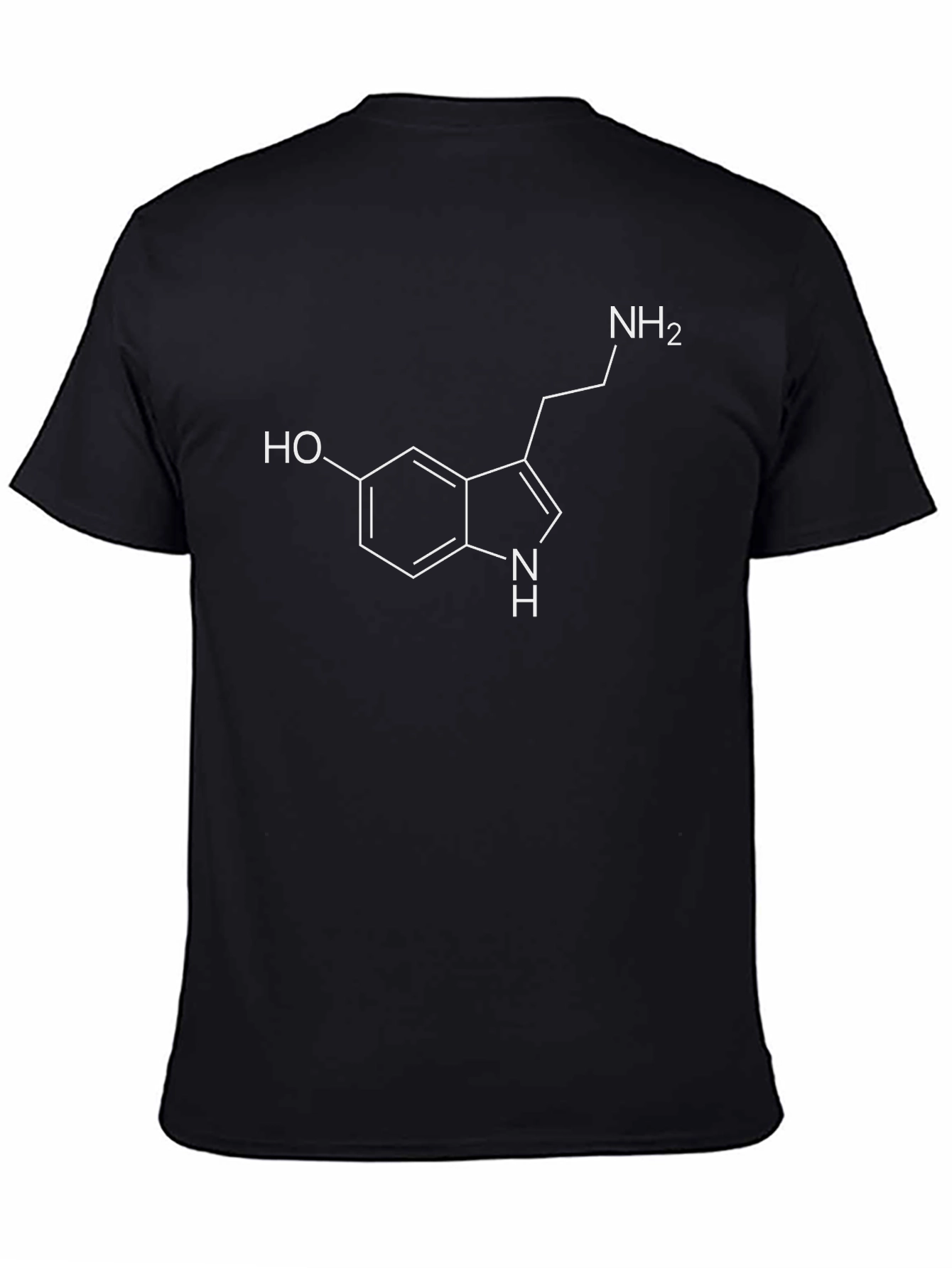 Serotonin Molecule Graphic T-Shirt - Black