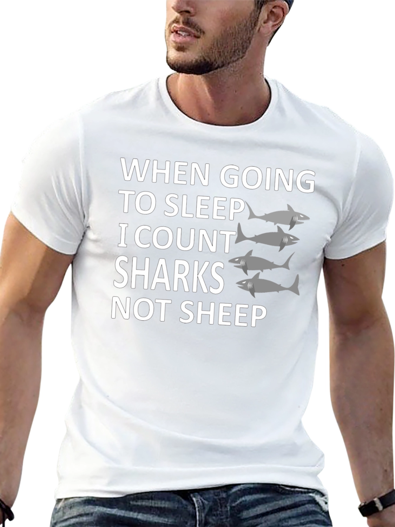 Shark Counting T-Shirt - Unique Sleep Aid Design