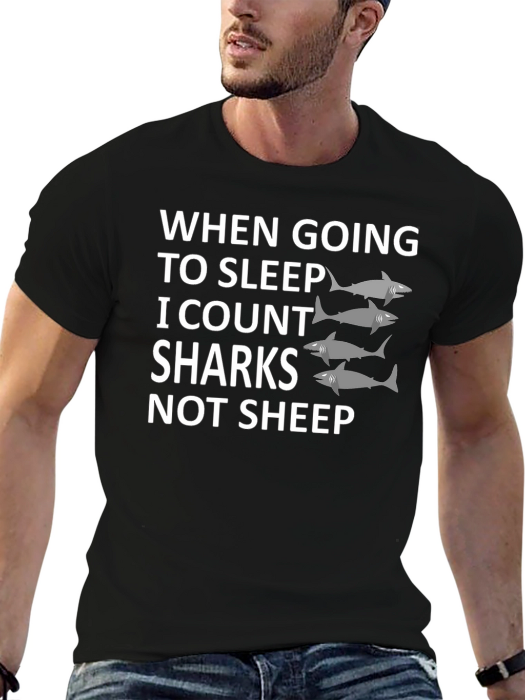 Shark Counting T-Shirt - Unique Sleep Aid Design