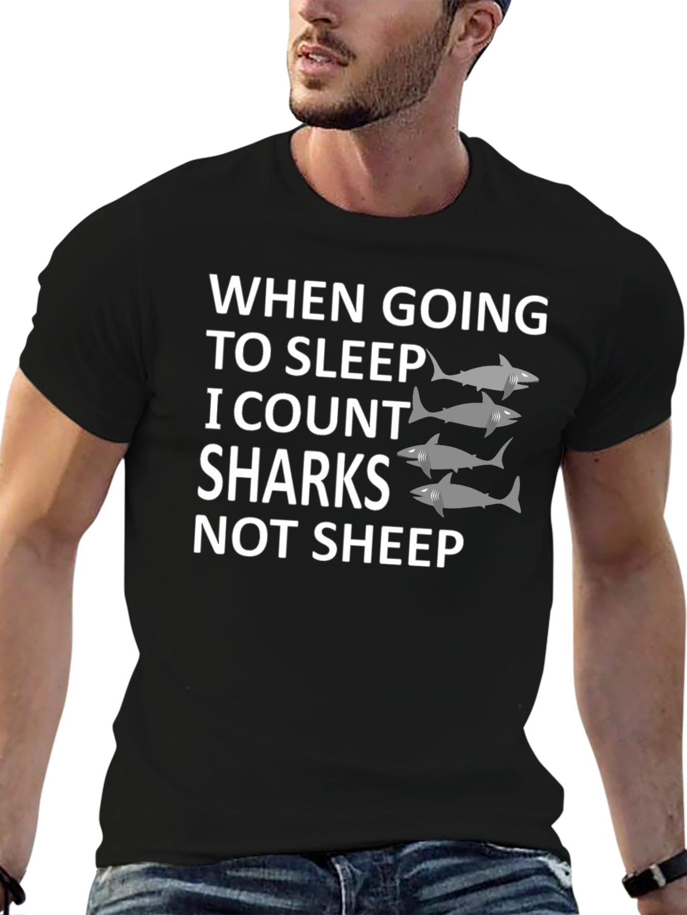 Shark Counting T-Shirt - Unique Sleep Aid Design
