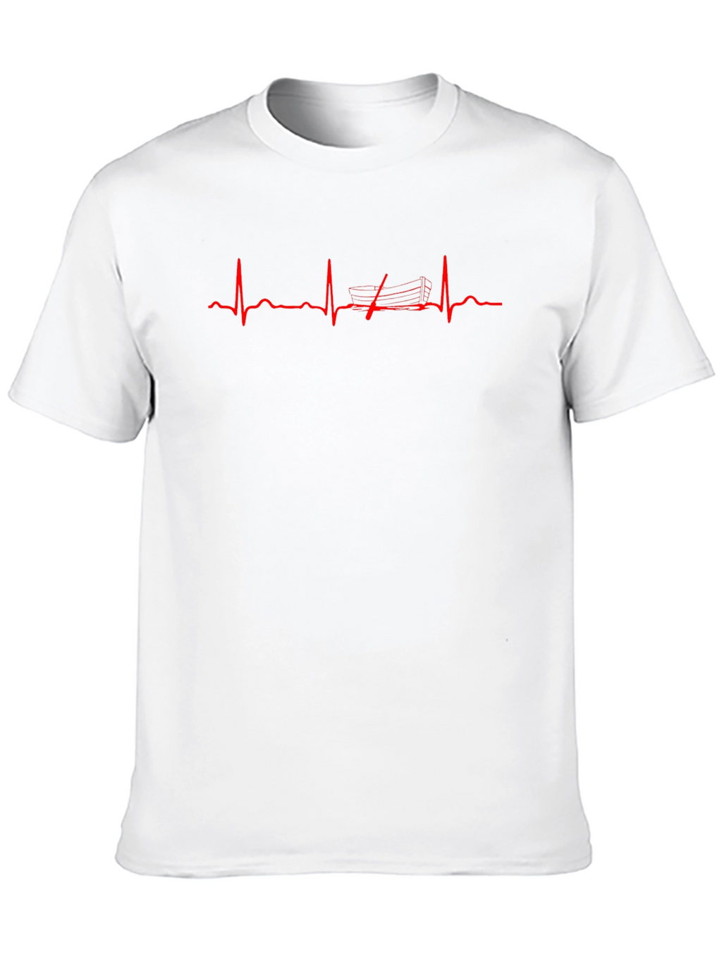 Heartbeat Boat Graphic T-Shirt - Black Cotton Tee