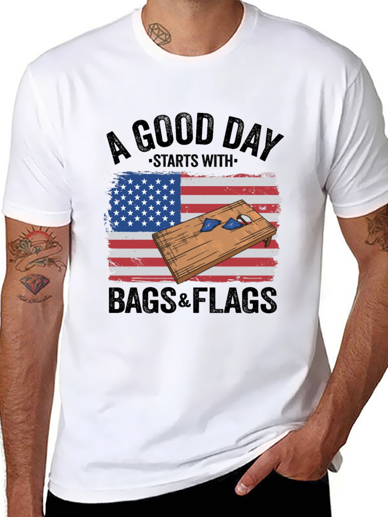 Bags & Flags Graphic T-Shirt