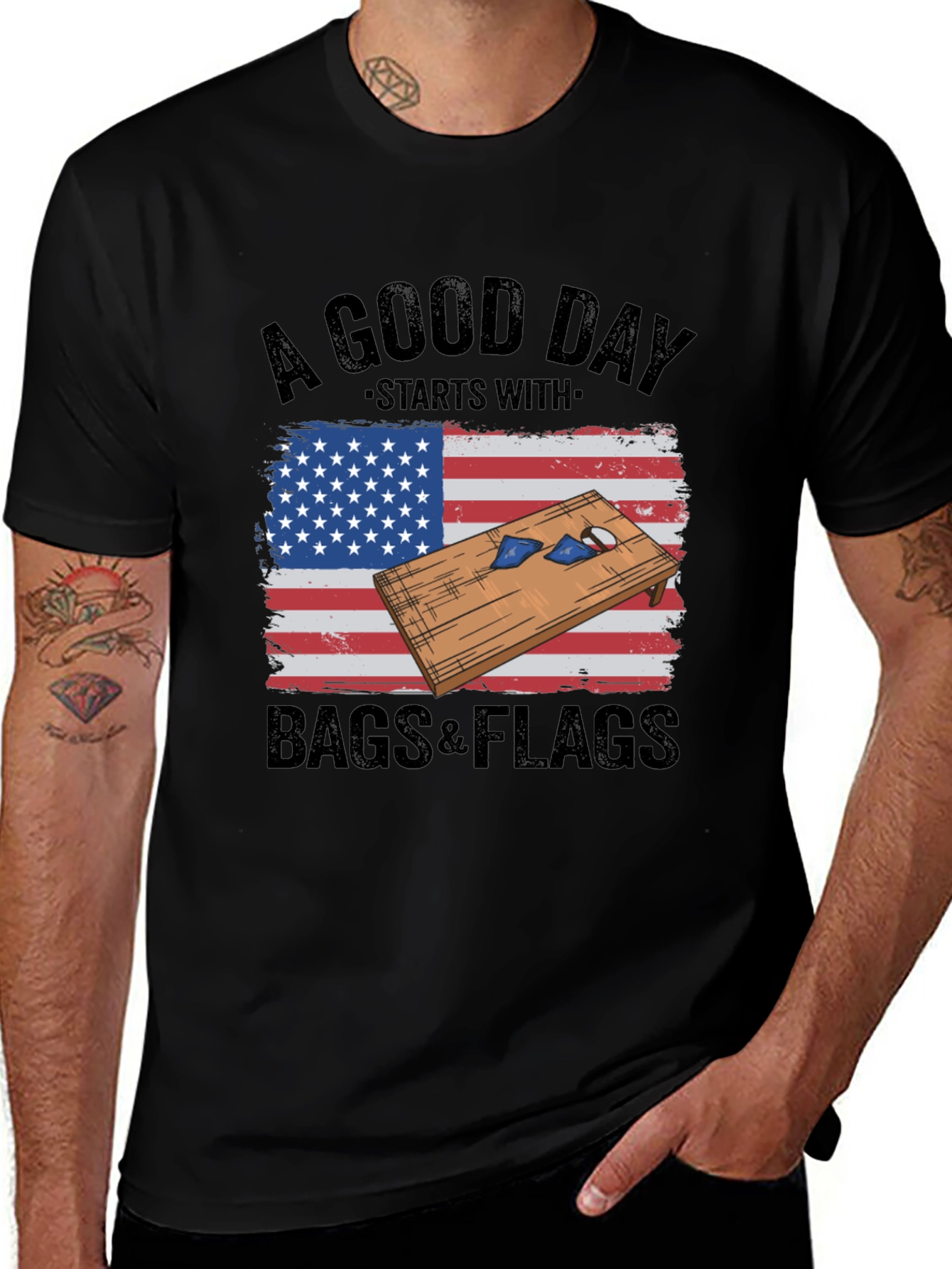 Bags & Flags Graphic T-Shirt
