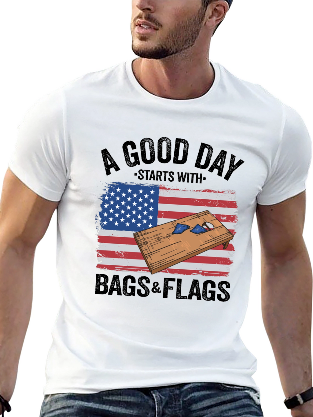 Bags & Flags Graphic T-Shirt