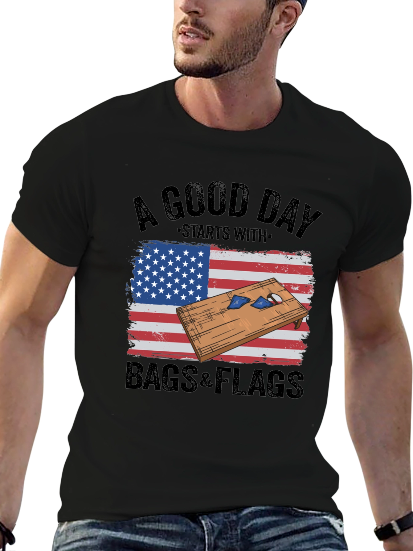 Bags & Flags Graphic T-Shirt