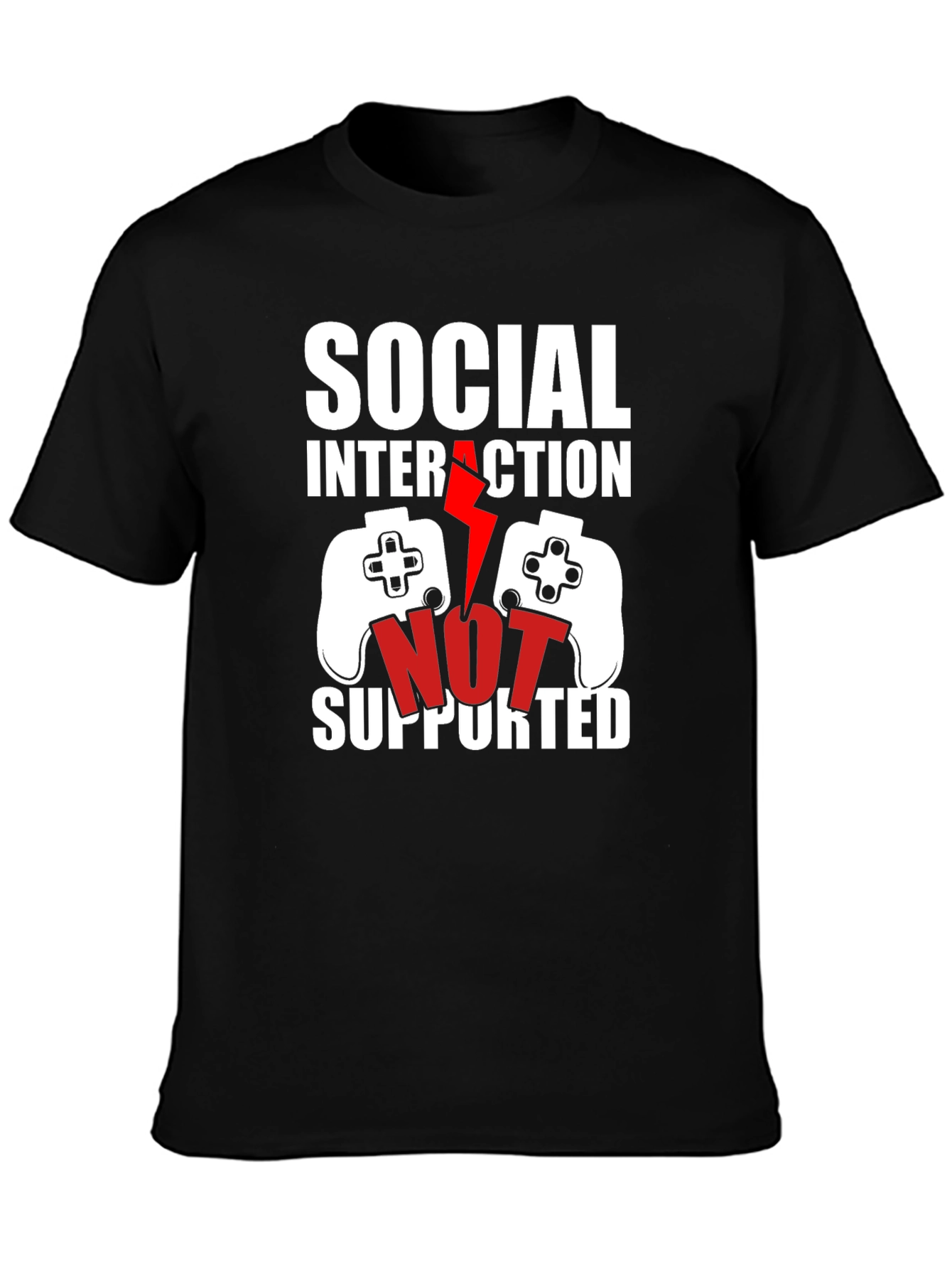 Social Interaction Not Supported Gamer T-Shirt
