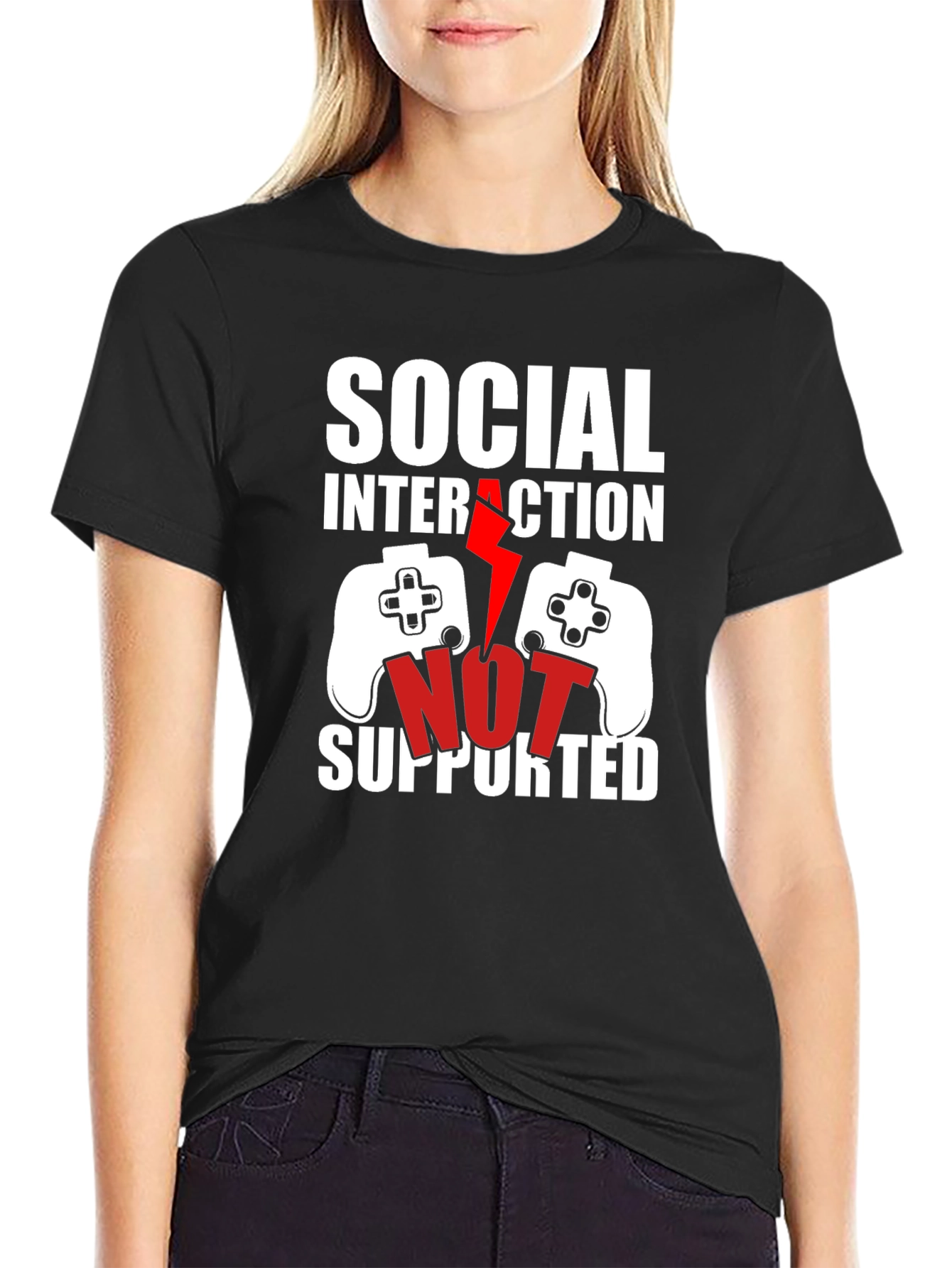 Social Interaction Not Supported Gamer T-Shirt