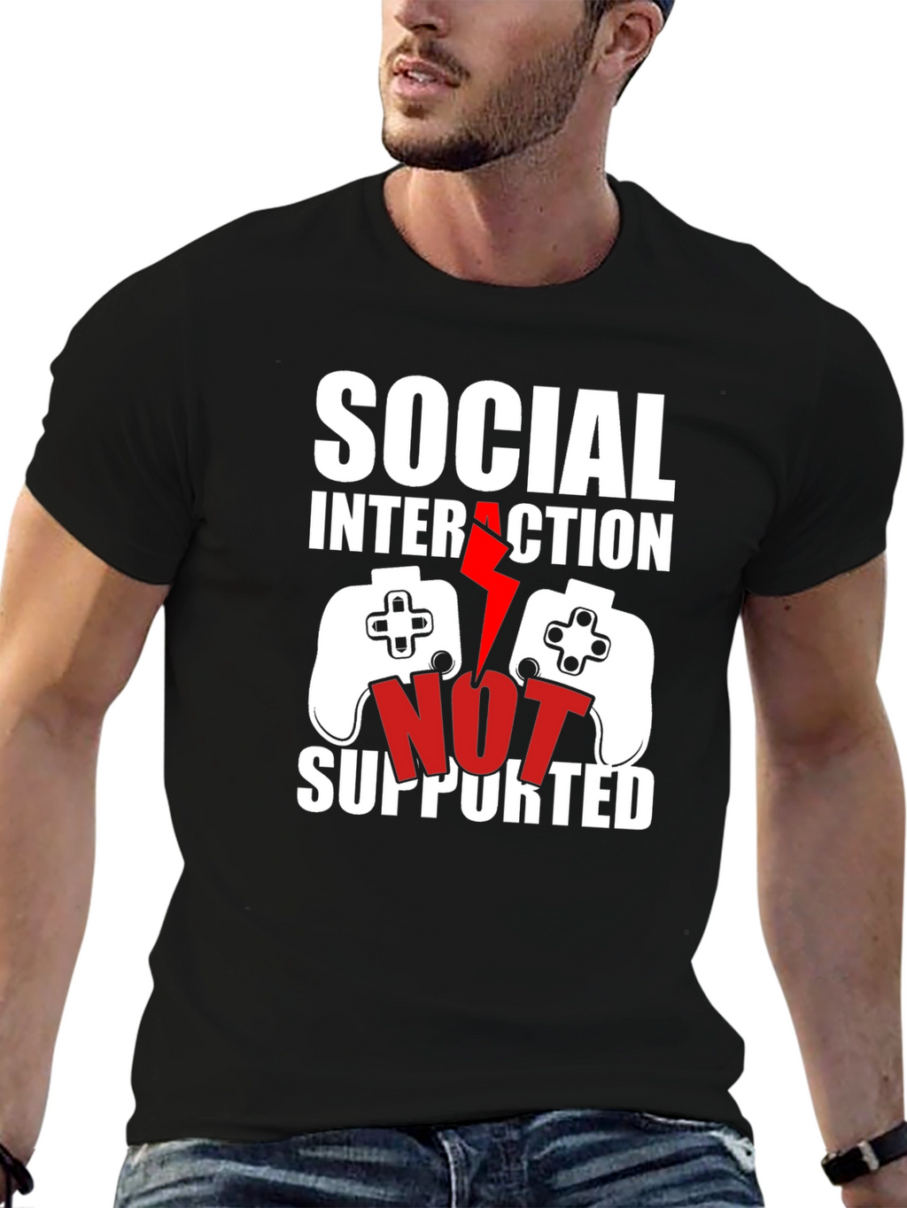 Social Interaction Not Supported Gamer T-Shirt