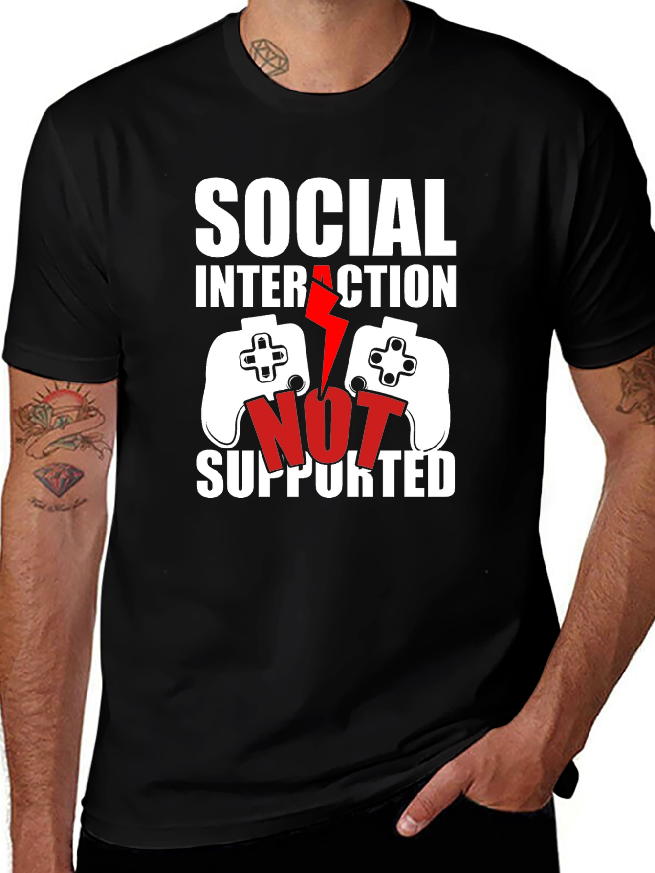 Social Interaction Not Supported Gamer T-Shirt