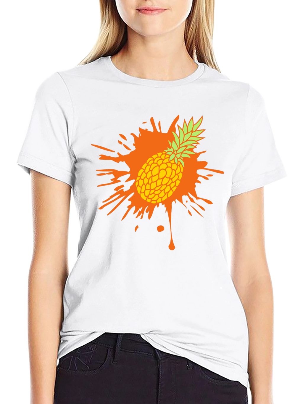 Pineapple Splash Graphic Tee - Trendy Mens Black T-Shirt