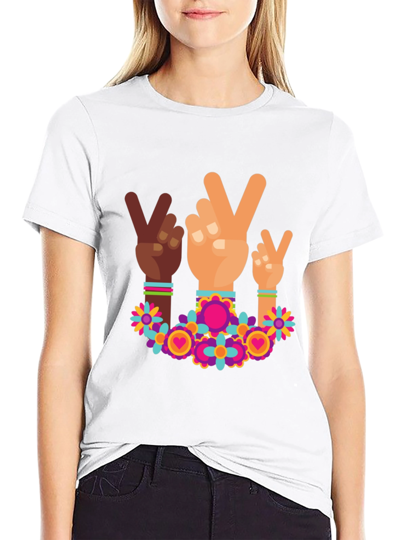 Peace Sign Hands Graphic Tee