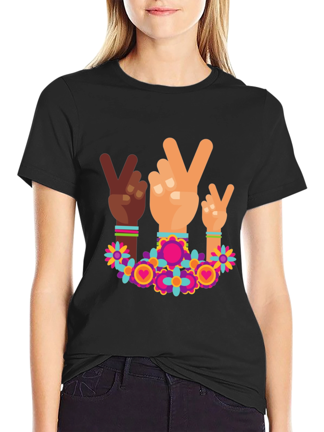 Peace Sign Hands Graphic Tee