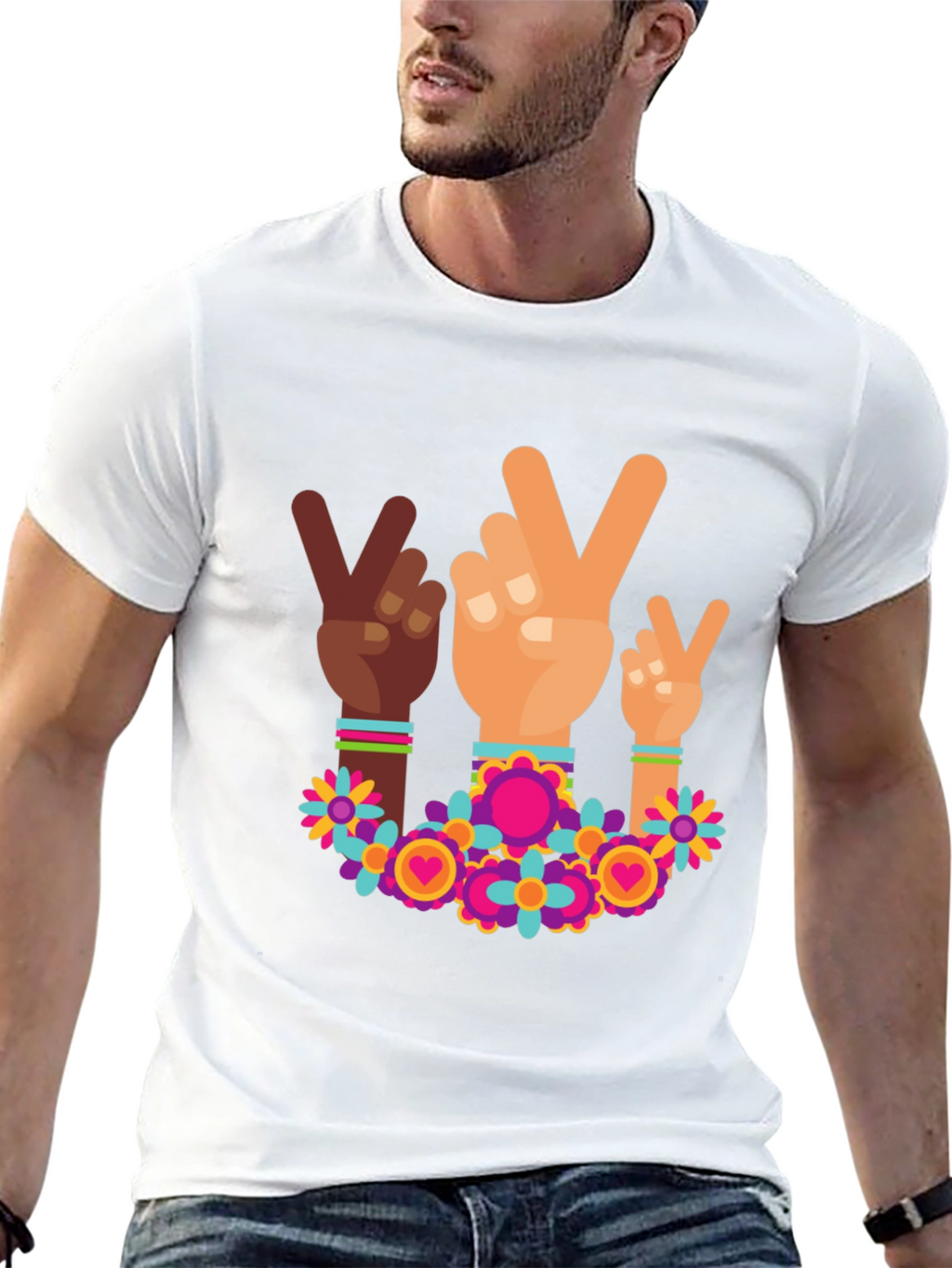 Peace Sign Hands Graphic Tee